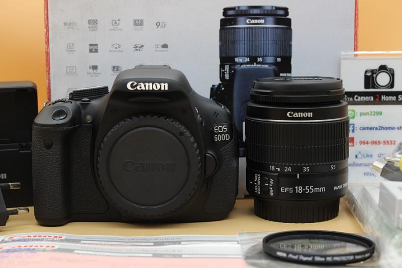 ขาย Canon EOS 600D + Lens EF-S 18-55mm IS II สภาพพร้อมใช้งาน อดีตประกันศูนย์ ใช้งานปกติครบเต็มระบบทุกฟังชั่น จอติดฟิล์มแล้ว อุปกรณ์ครบกล่อง  อุปกรณ์และรายล